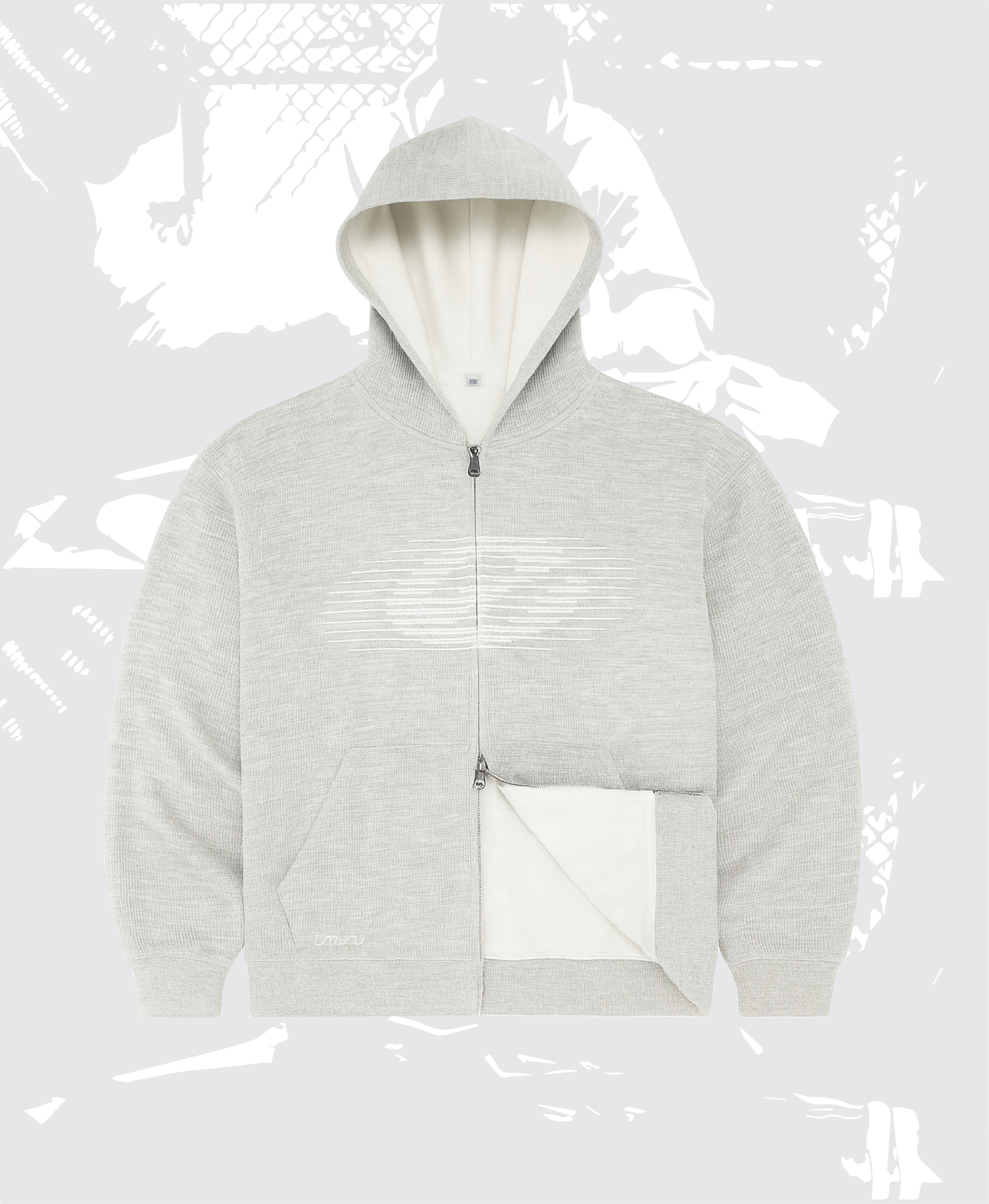 Waffle-Knit Zip Up