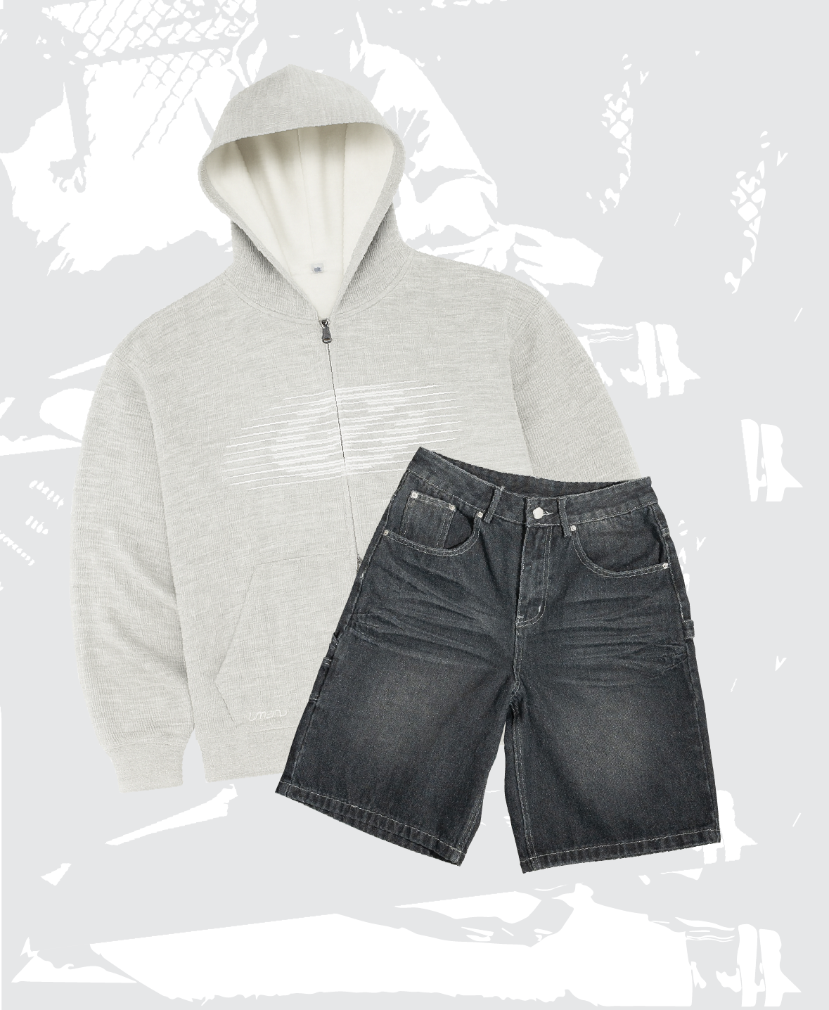 Waffle Hoodie + Jorts Bundle