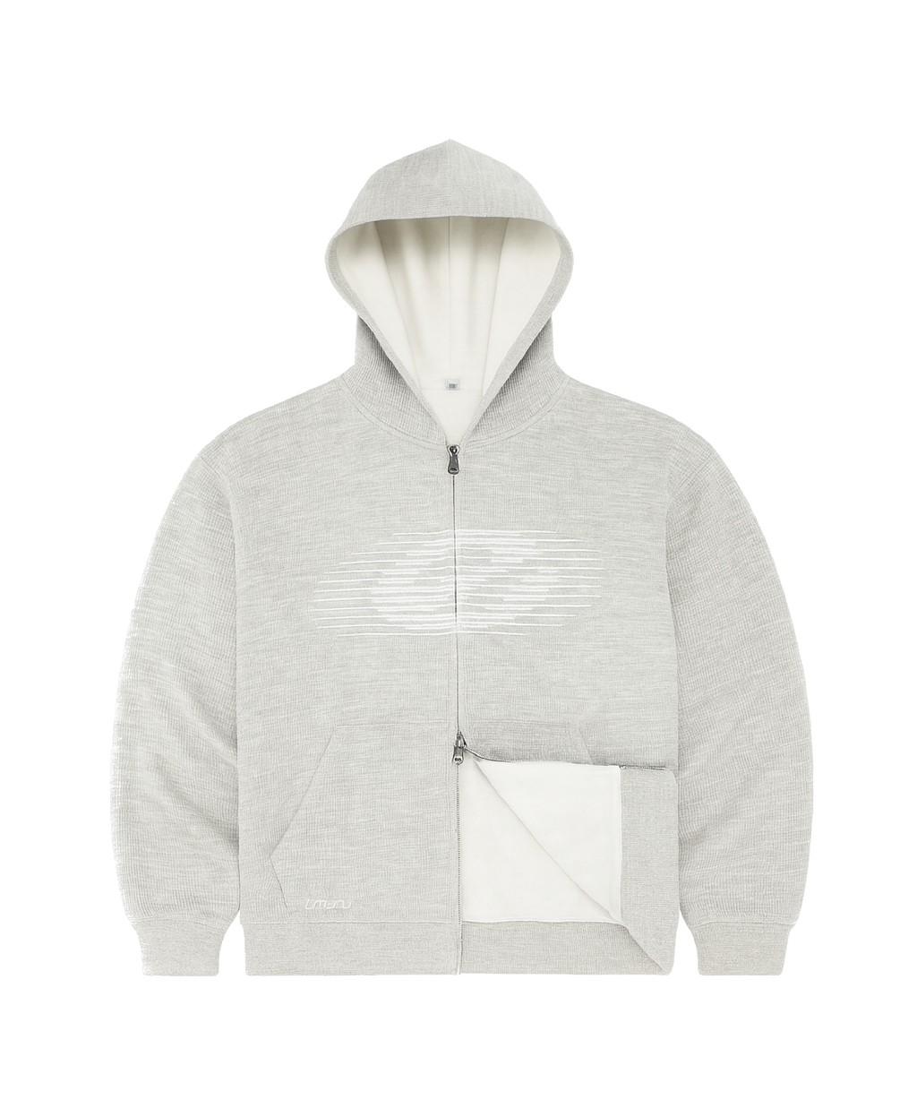 WAFFLE-KNIT ZIP UP