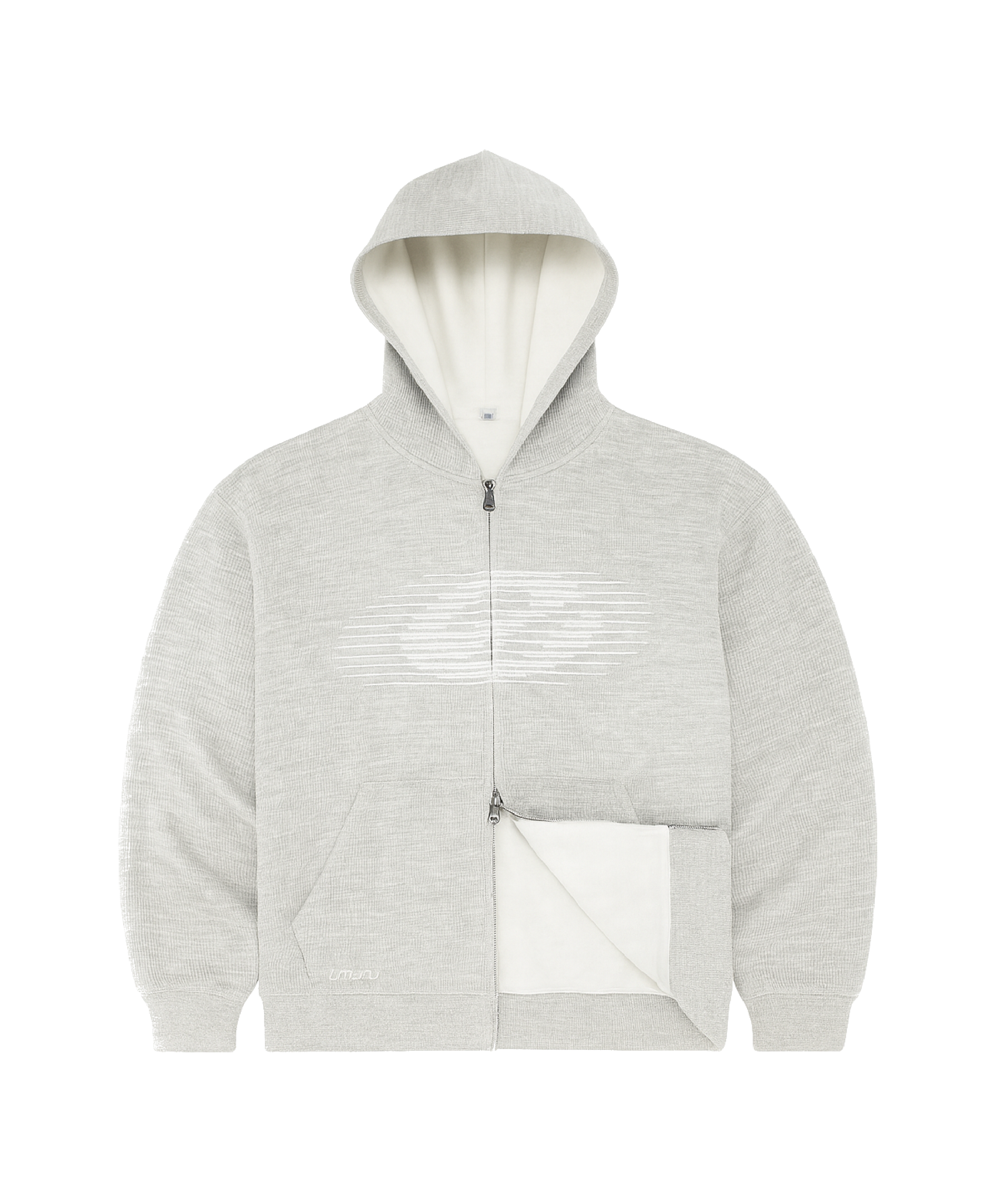 WAFFLE-KNIT ZIP UP